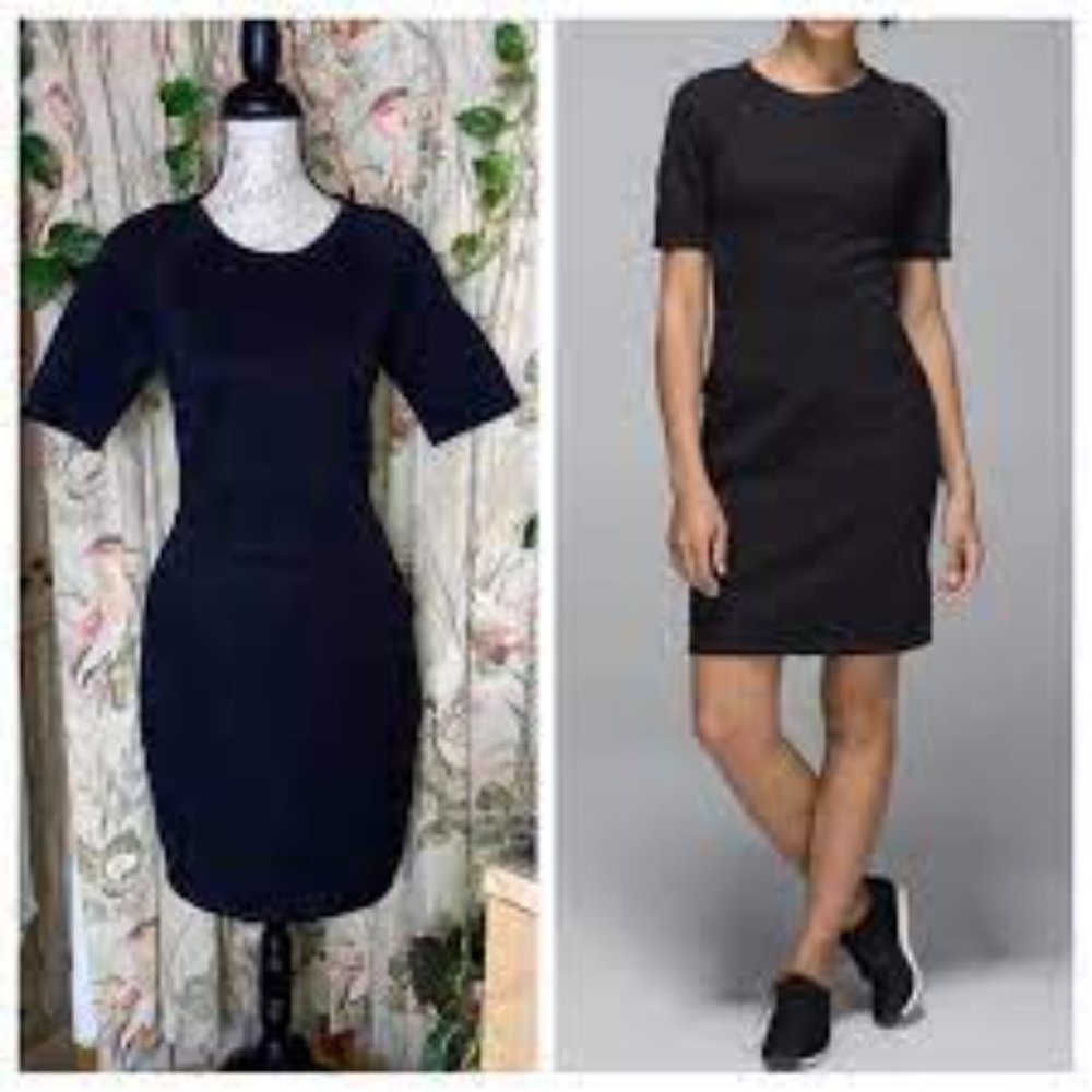RARE Lululemon Power Date To Go Scuba Little Black Dress 12